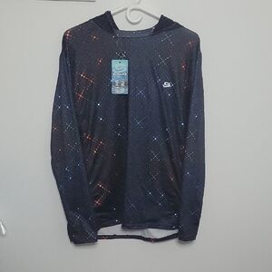 Black and Blue Star Pattern Hoodie